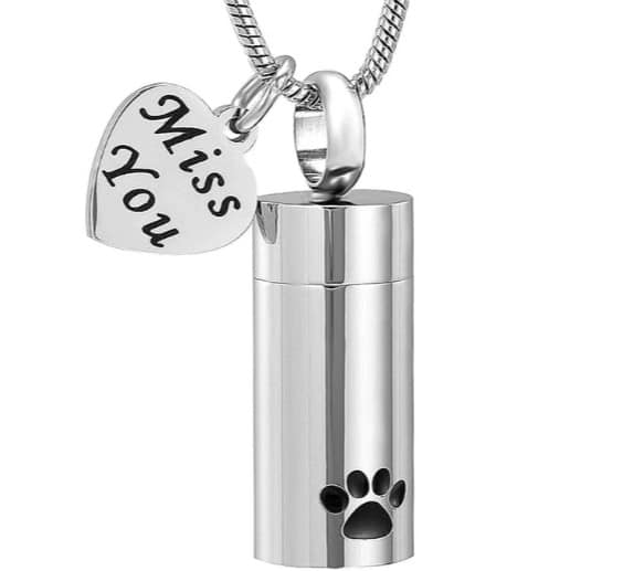 Paw Print Cylinder Micro Urn