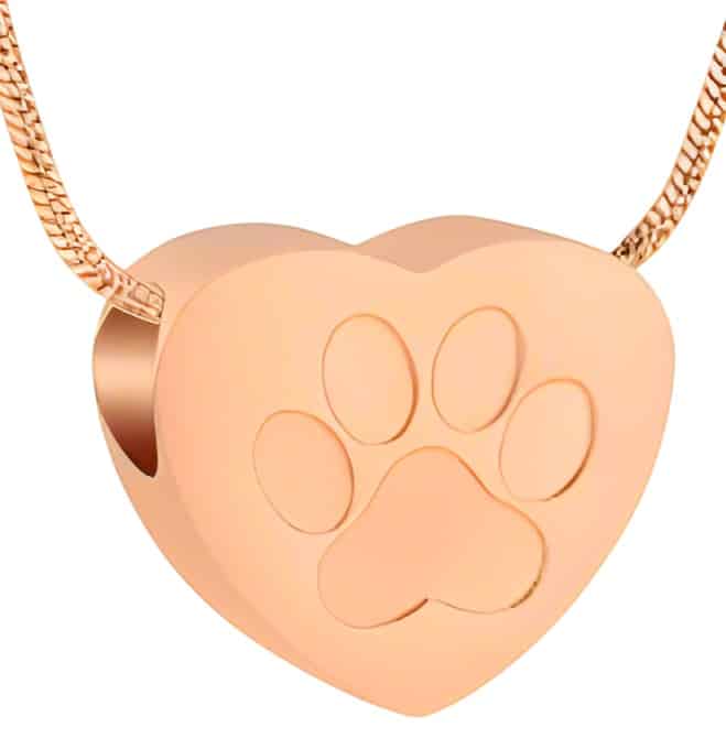Paw Print Heart Micro Urn