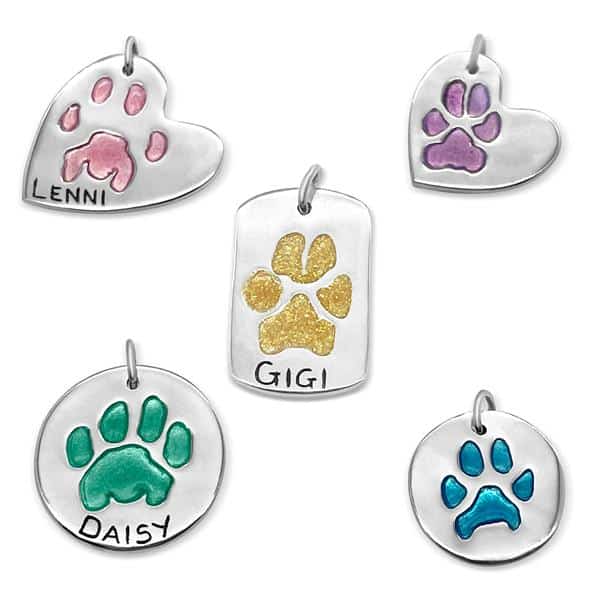 Personalised Paw Print Impression - Pure Silver